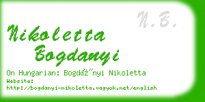 nikoletta bogdanyi business card